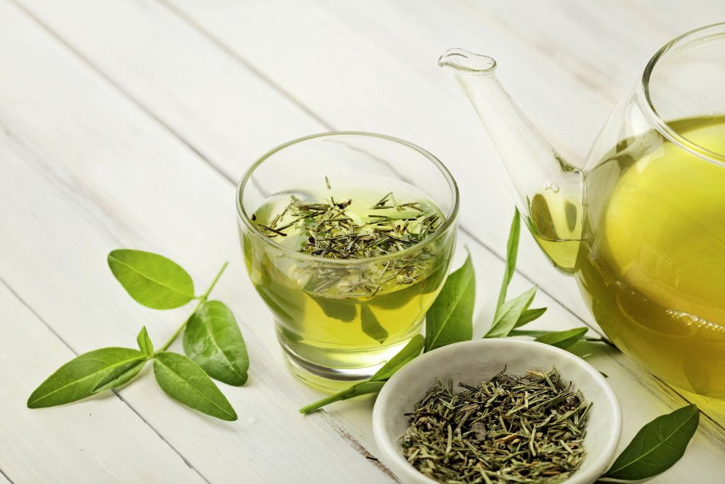 Green tea has strong antioxidant properties.